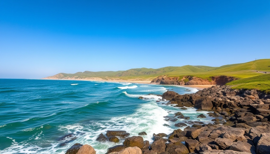 Stunning coastal view in South Africa, highlighting travel destinations.