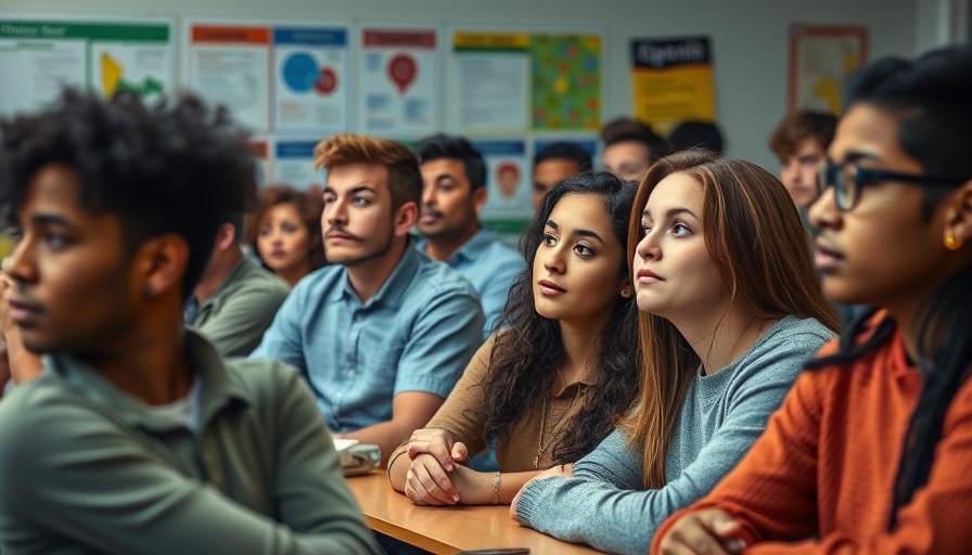 Substance abuse prevention class with attentive young adults in a classroom setting.
