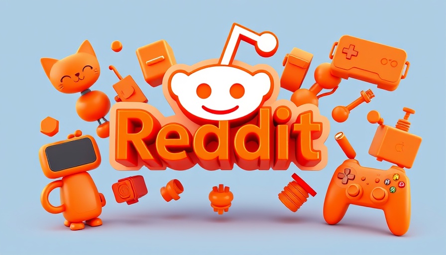Colorful Reddit logo with playful 3D icons; Google manipulated profiles