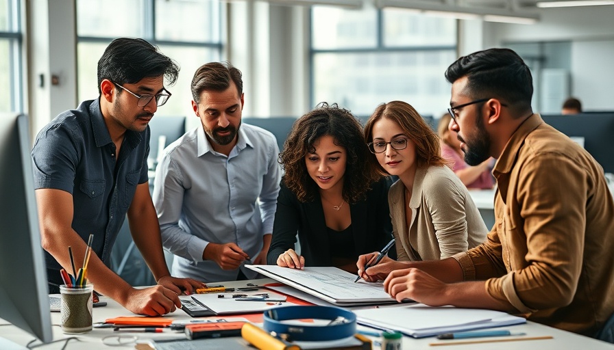 Team of designers collaborating on digital prototypes, illustrating UX design prototyping importance.