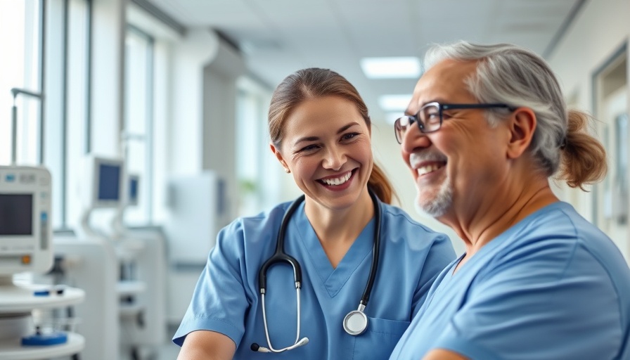 Caring medical professional ensuring patient safety in a hospital.