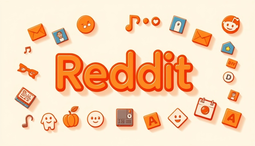 Reddit logo amidst playful icons illustrating website traffic.