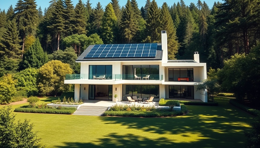 Luxurious mansion with solar panels showcasing property market trends.
