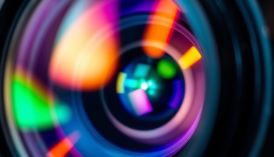 Colorful reflections in a camera lens, representing abstract thought.