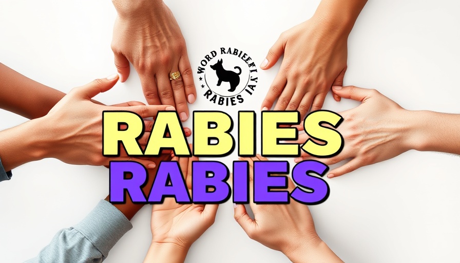 Community action against rabies banner with World Rabies Day emblem.