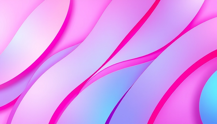 Colorful abstract image with pink and blue curves.
