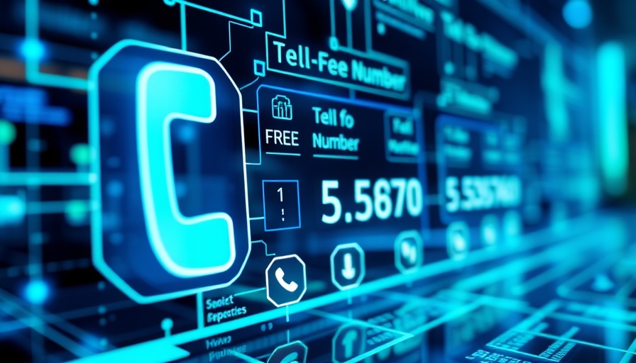 Futuristic toll-free number services interface with holographic elements.