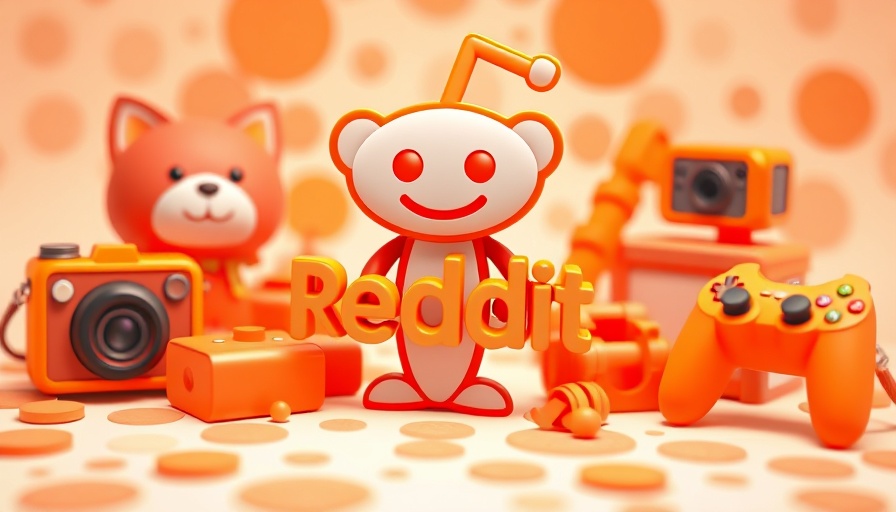 Vibrant Reddit logo surrounded by playful 3D objects, SEO updates.