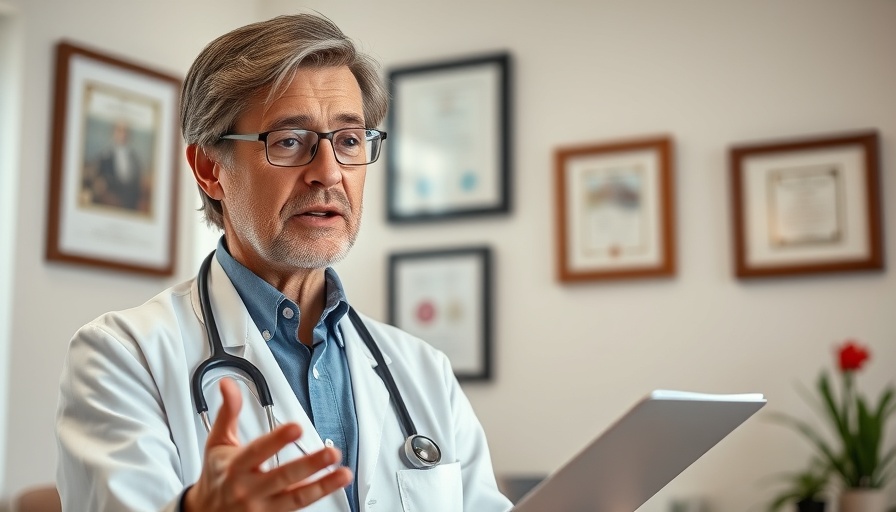 Medical professional providing pregnancy advice in an office setting.