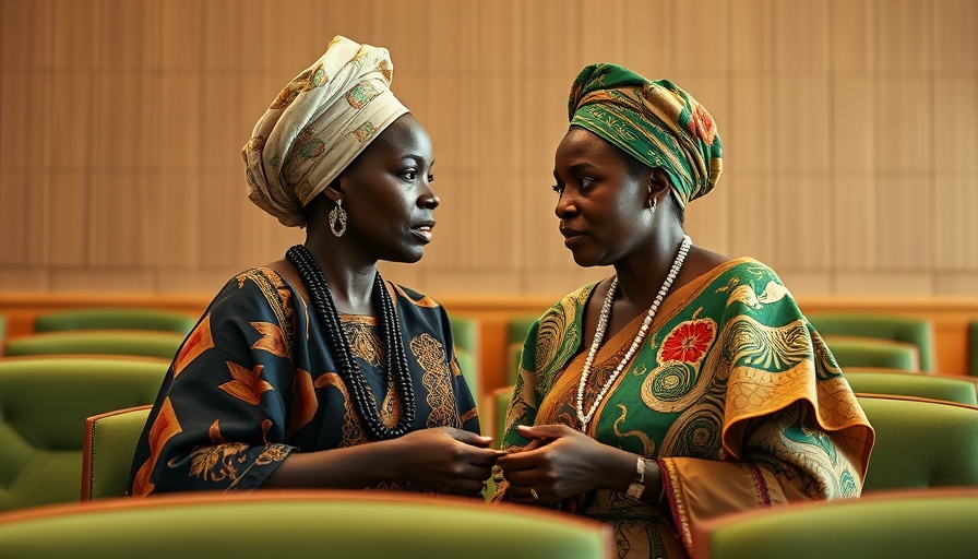 African Culture at UN General Assembly: Woman in traditional attire at meeting.