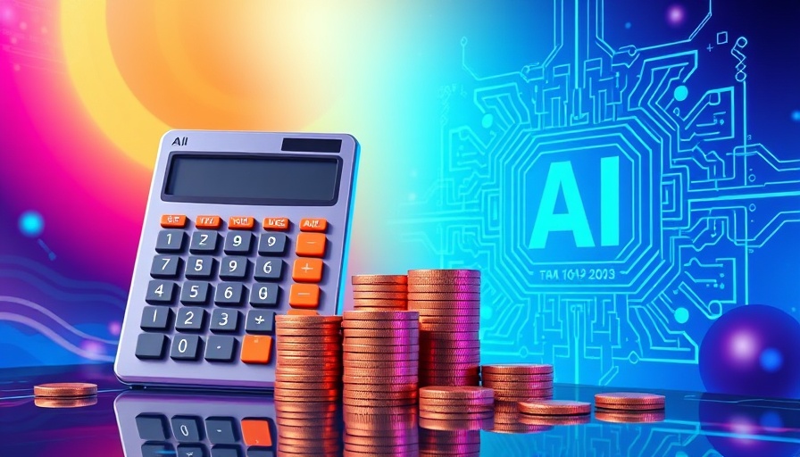 Illustration of AI in payroll outsourcing with coins and digital elements.
