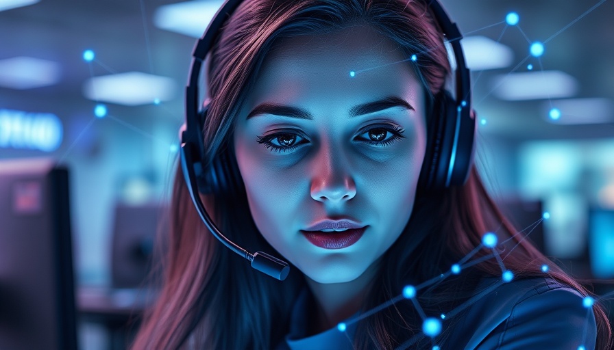 AI Call Assistant concept with futuristic digital interface.