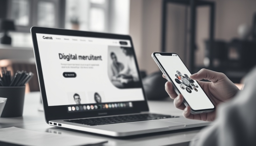 A/B testing strategies: digital recruitment site on laptop and phone.
