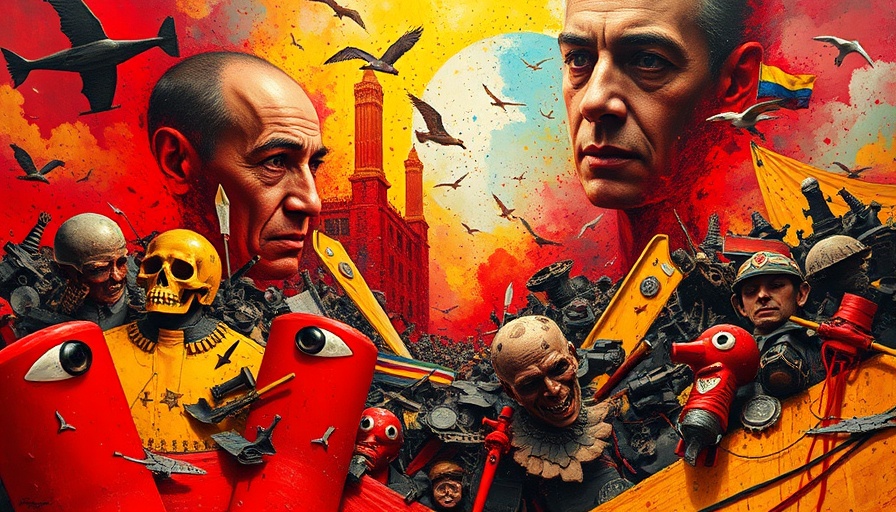 Abstract art of Venezuela regime change, political turmoil.