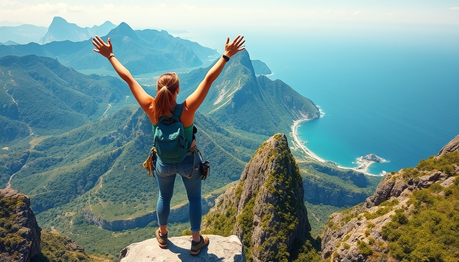 Offbeat adventure sports in Southern Africa, rock climbing with scenic view.