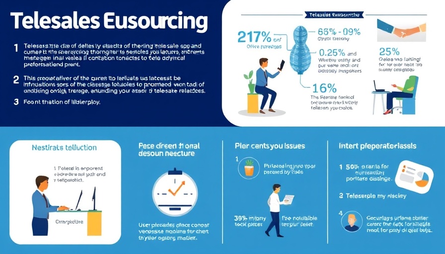 Efficient telesales outsourcing infographic highlighting benefits