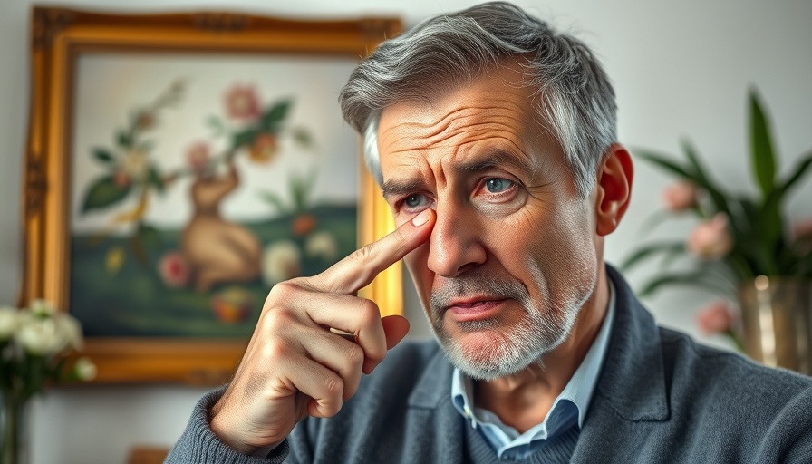 Man demonstrates natural remedies for sinus congestion.