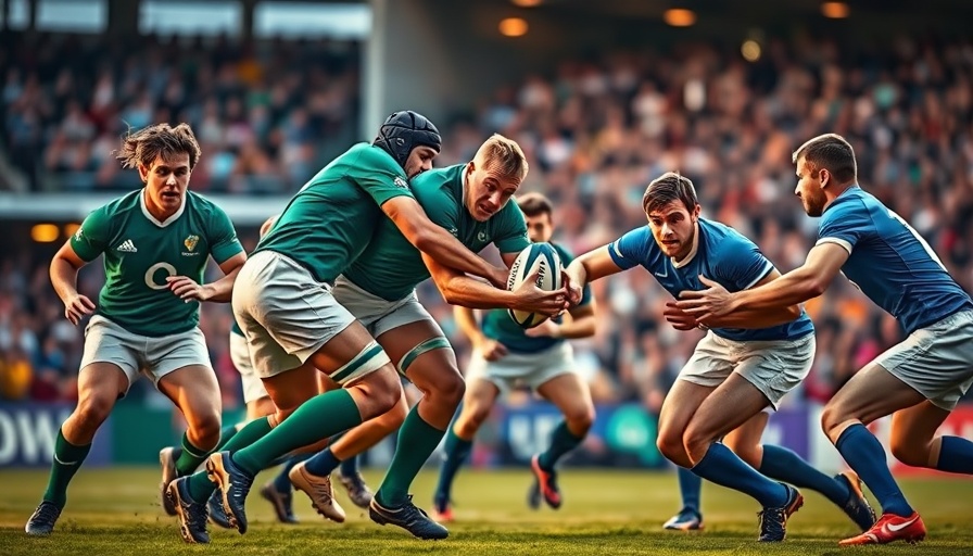 Springboks vs Los Pumas intense rugby tackle during match.