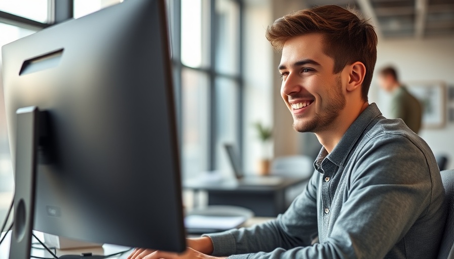 Young man working happily in a sunny office, Saving Money in Startups.