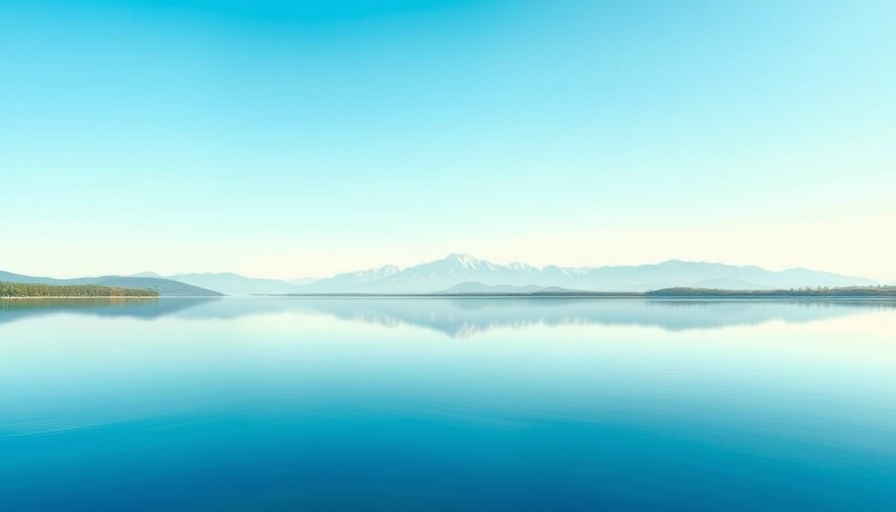 Serene lake with mountains reflecting tranquility, symbolizing trauma recovery process.