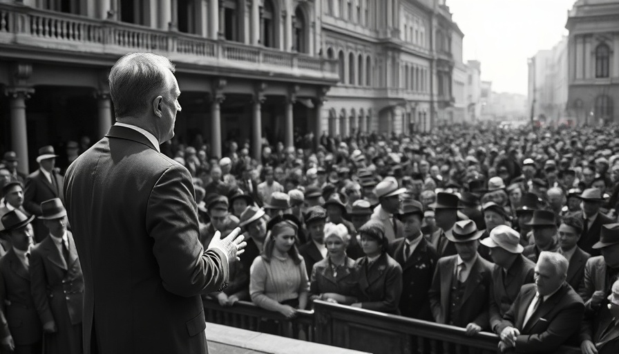 William McKinley speaking to a crowd about American global power.
