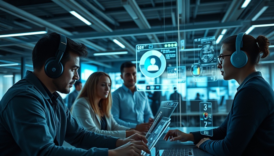 Futuristic team collaborating on design sprints in 2025.