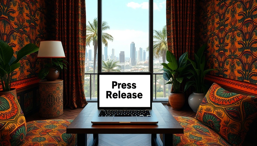 Eduvos Law Clinic: laptop in African-themed room with city view.