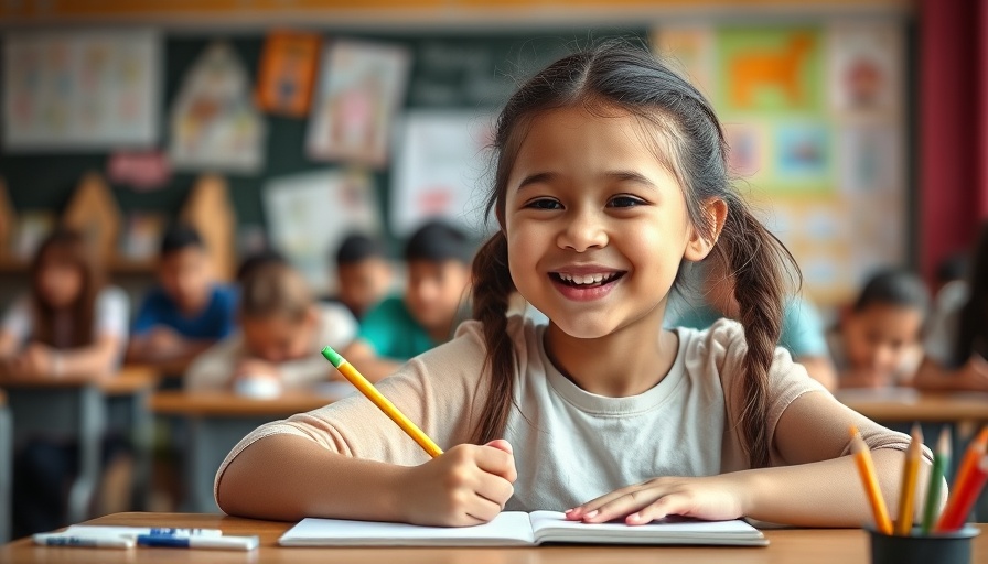 Smiling girl drawing in a classroom highlighting the importance of IEP for autism.