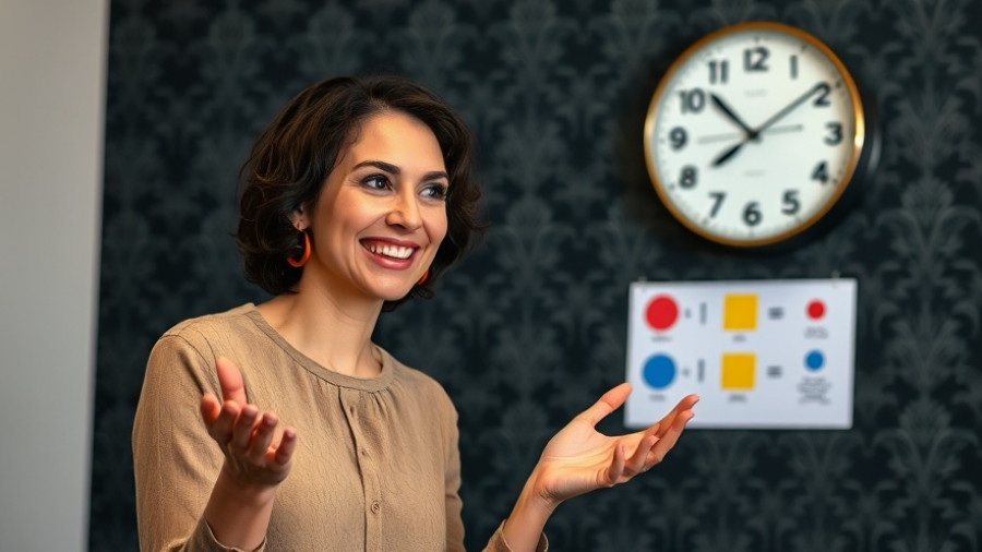 Offline event for Parents of Autistic kids, woman discussing mental math.