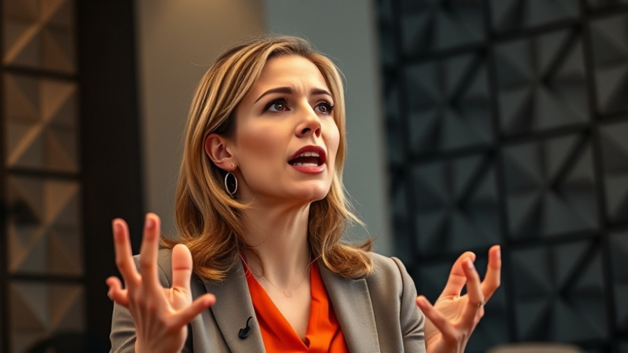 Engaged professional woman speaking passionately at offline event for parents of autistic kids in Delhi.