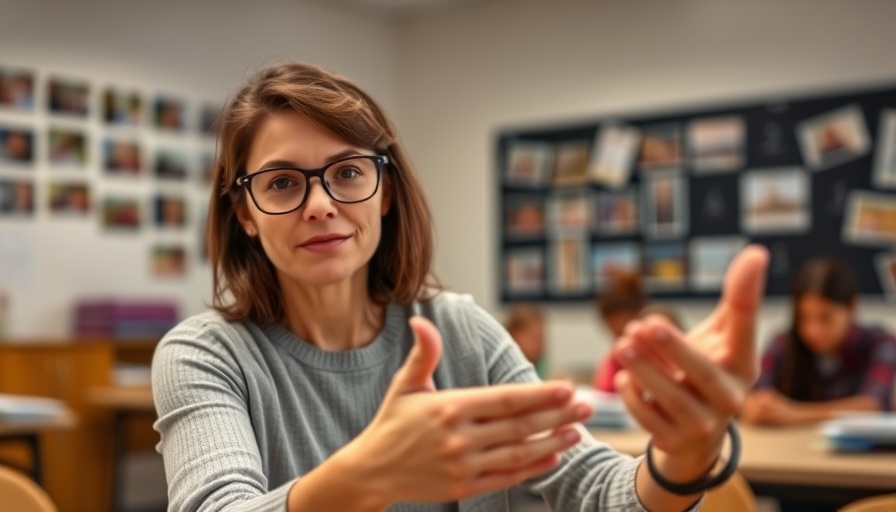 Teaching WHO for Autistic Learners: Woman demonstrates visual method in classroom.