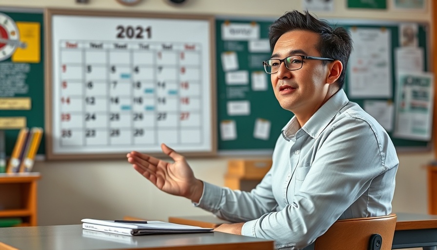 Educator teaching calendar concepts for children on the spectrum.