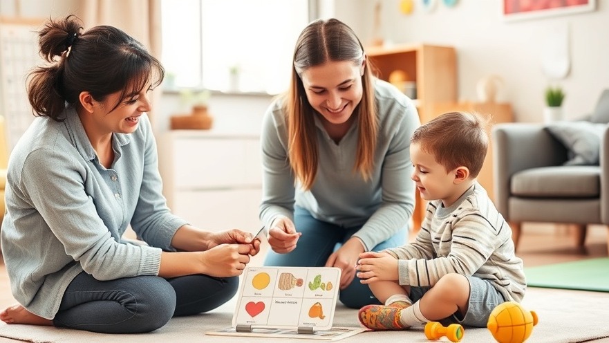 Parent involvement in autism therapy, showcasing connection and support during a learning session.