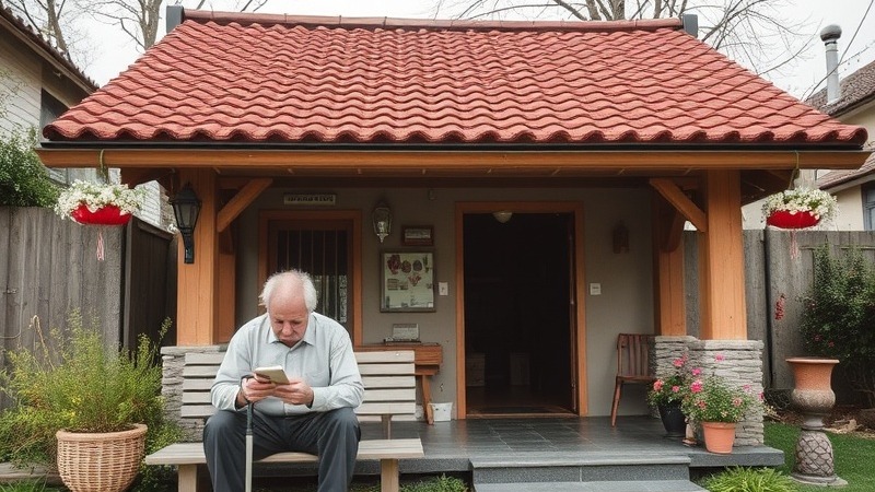 A peaceful pension setting surrounded by nature for relaxation.