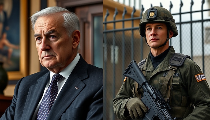 Trump and National Guard soldier split-screen news image