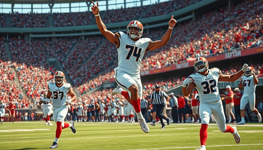 NFL players celebrate on field, highlighting game energy.