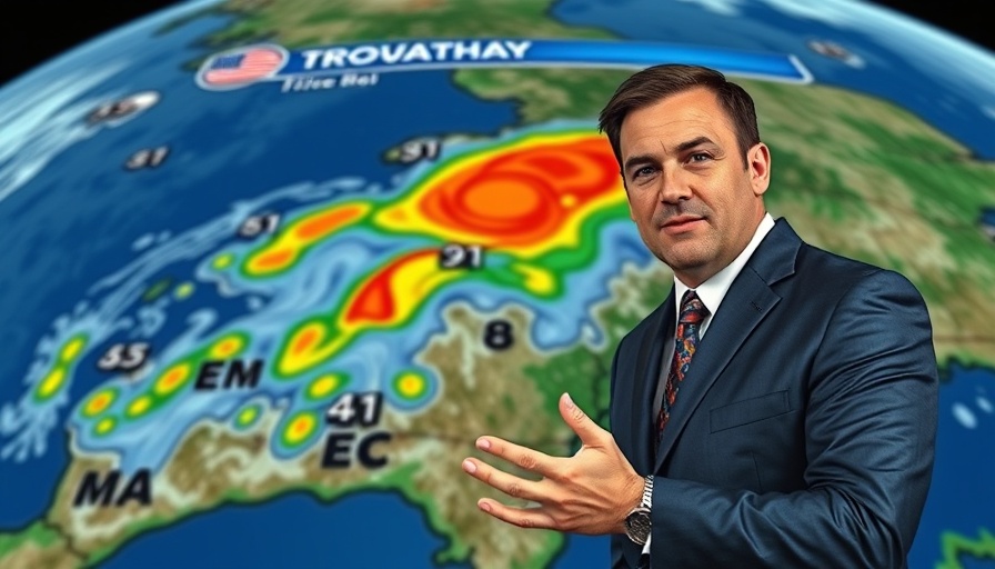 Florida Weather Updates broadcast with weathercaster and map.