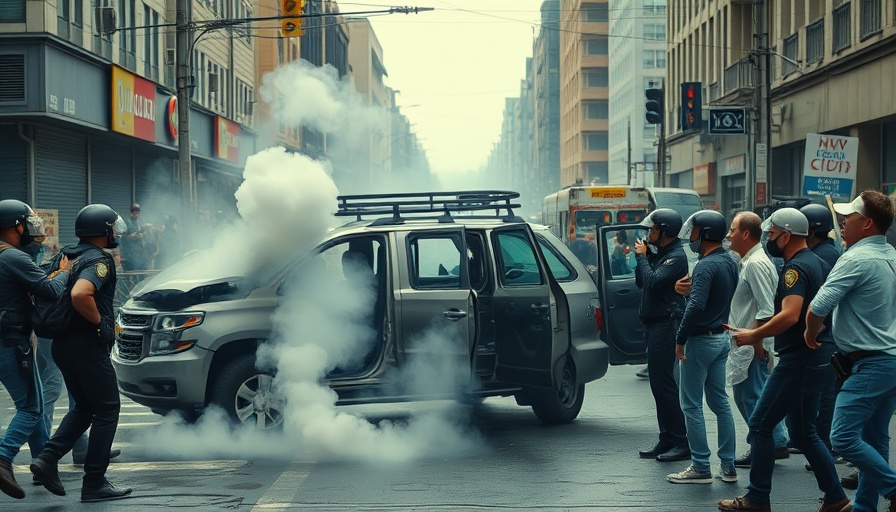 Community reactions to crash in Chicago with SUV and smoke.