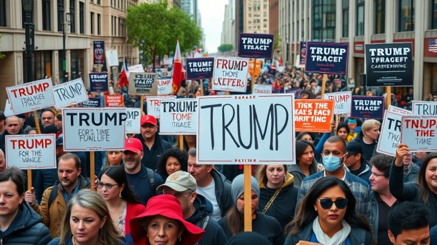No Kings protest signs against Trump, diverse crowd unified.