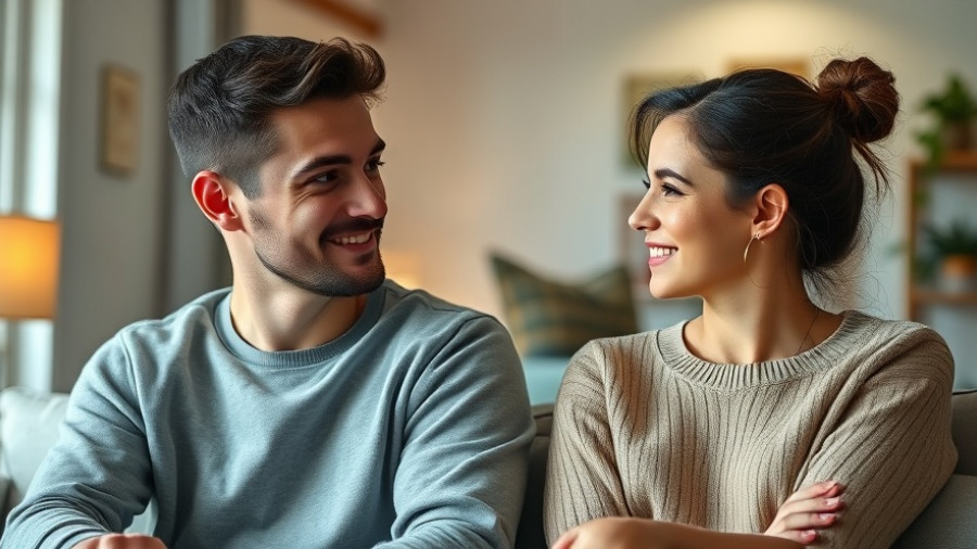 Couple discussing repair framework in relationships in a cozy setting.