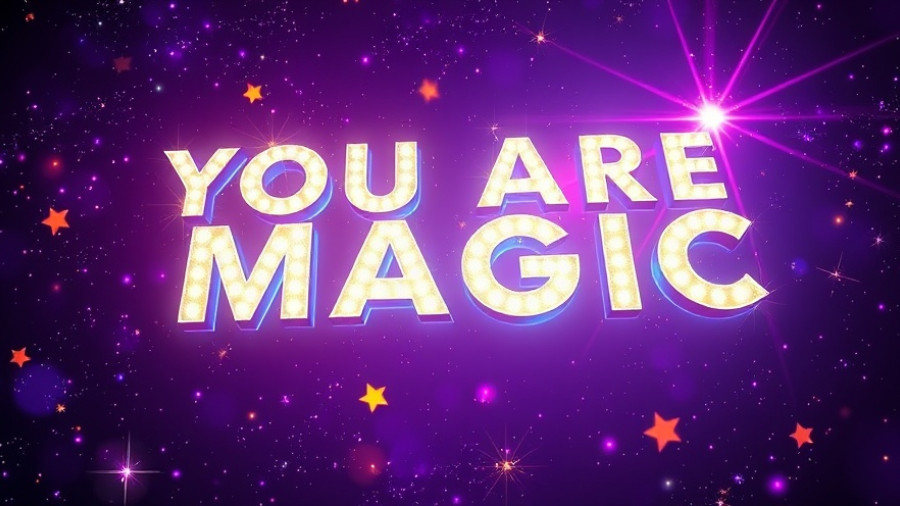 Cosmic text image reads 'YOU ARE MAGIC'; portray manifest money out of thin air.