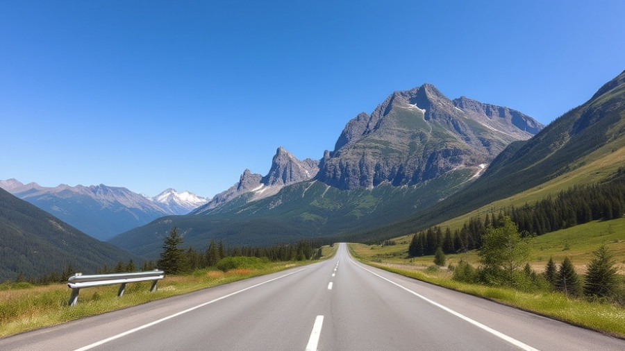 Scenic mountain road ideal for cheap car rental journey.