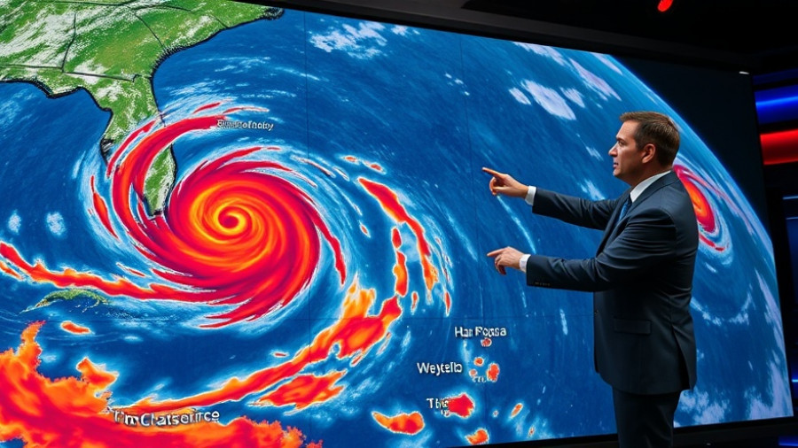 Hurricane Melissa weather updates with meteorologist display
