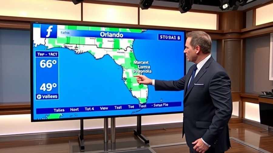 Central Florida weather update with forecaster and temperature map.