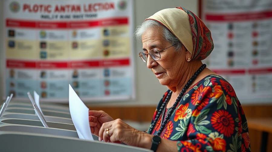 Older woman voting during the Tanzania presidential election.