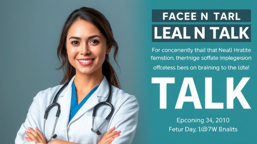 Live health talk promo with healthcare professional; Healthy Living Tips featured.