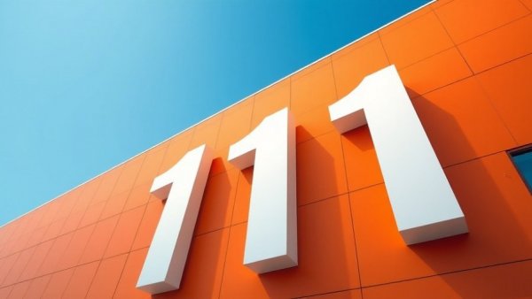Angled view of a modern building with '111' numerals; 11:11 Portal Day Manifestation theme.