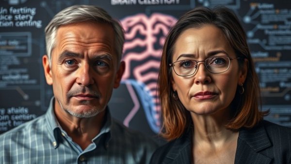 Mood Enhancement Techniques discussion with brain graphic backdrop.