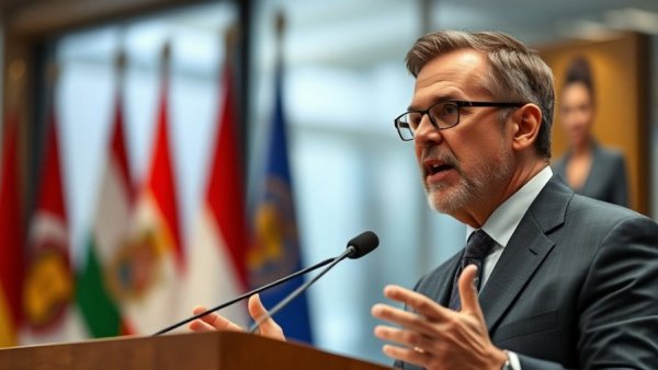 Professional speaker passionately addressing an audience, FDA news context.