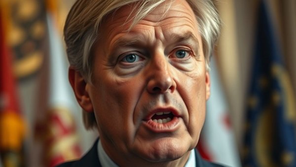 Man speaking about Trump tariff dividend in a formal setting.